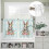 Easter Rabbit Kitchen Curtains Set Watercolor Bunny Floral 8