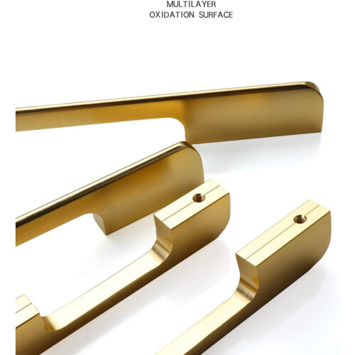 Kitchen Drawer Pull Handles Brushed Gold 2 Pcs 2