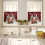 Christmas Tree Kitchen Curtains Set Red Black Plaid 3 pcs 4