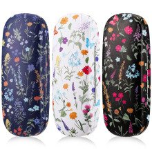 Floral Eyeglasses Case Set Hard Shell 3 Pcs
