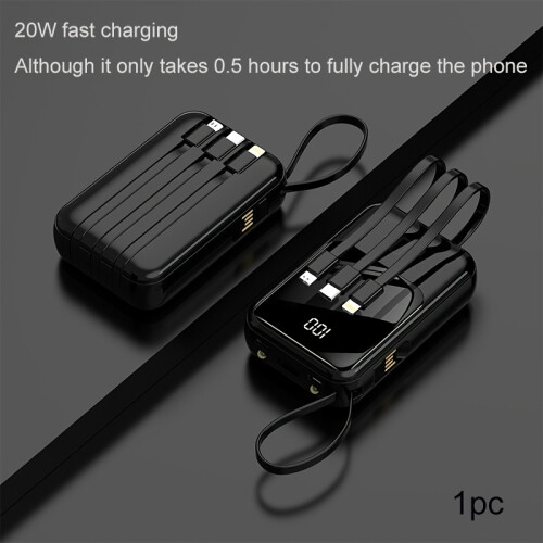 Mini 20W Power Bank with Flashlight and Digital Display