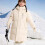 Beige Kids Puffer Jacket with Hood and Thermal Lining for 6