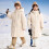 Beige Kids Puffer Jacket with Hood and Thermal Lining for 5