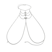 Butterfly Tassel Body Chain Silver Metal Chest Chain