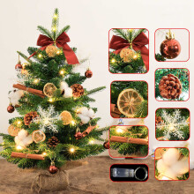 Small Green Christmas Tree with Warm White Lights 18 inch