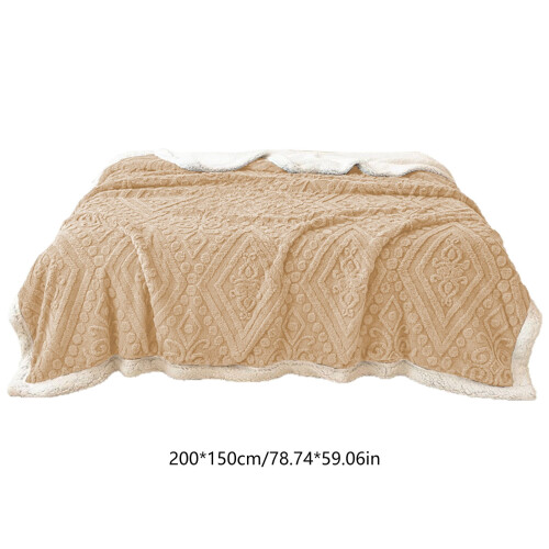 Fleece Blanket Beige 150x200cm Lightweight 2