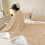Fleece Blanket Beige 150x200cm Lightweight 6