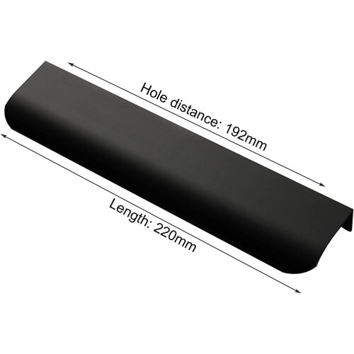 D-Handle Cabinet Pulls Black Aluminum Alloy 2-Pack 2