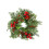 Christmas Candle Ring Flocked Pine with Red Berries and 3