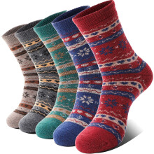Merino Wool Socks for Women Thermal Winter Crew 5 Pairs