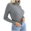 Women's Turtleneck Sweater Ribbed Knit Fitted Pullover 1