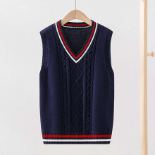 V Neck School Sweater Vest for Girls Navy 140
