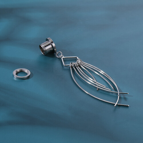 Ear Plug Tunnel Tassel Dangle Jewelry 2 Pcs 2