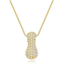 Bubble Letter Necklace 18K Gold Plated Initial Pendant