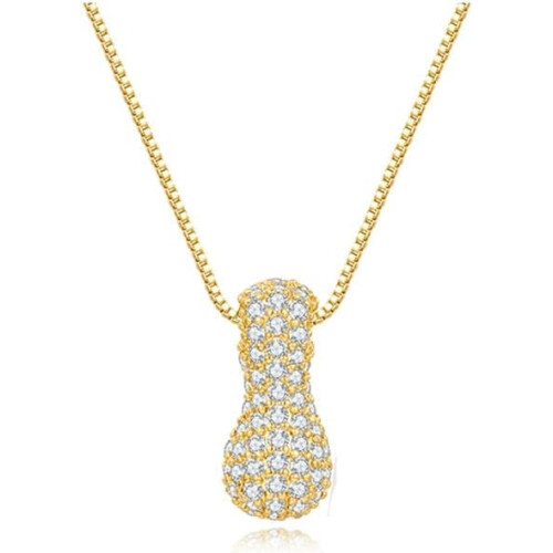 Bubble Letter Necklace 18K Gold Plated Initial Pendant