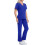 Nurse Scrubs Set Blue Solid Short Sleeve Top and Drawstring 3