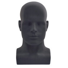 Male Mannequin Head Black Display Stand for Wigs Hats
