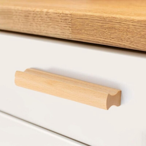 Wooden Cabinet Handles Chinese Style Solid Beech 2 pcs 192mm 2
