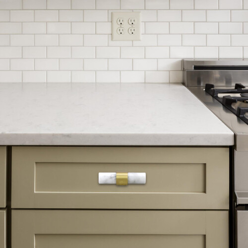 Marble Cabinet Pulls 35x60mm White 1