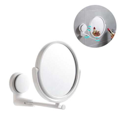 Wall Mounted Makeup Mirror White Acrylic 1 Piece 2