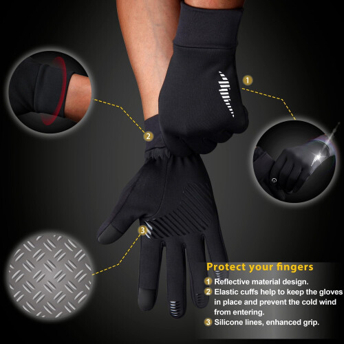Winter Gloves Thermal Touchscreen Liner Unisex 2