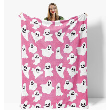 Pink Halloween Fleece Blanket Soft Warm Throw