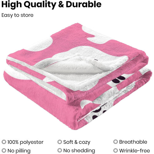 Pink Halloween Fleece Blanket Soft Warm Throw 2