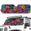 Foldable Windshield Sun Shade Hibiscus Design for Jeep 5