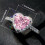 Women's Heart-Shaped Cubic Zirconia Ring Silver Plated Size 1