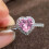 Women's Heart-Shaped Cubic Zirconia Ring Silver Plated Size 2