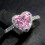 Women's Heart-Shaped Cubic Zirconia Ring Silver Plated Size 3