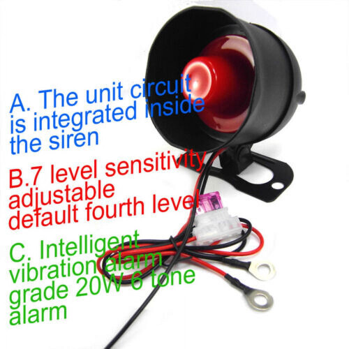Car Vibration Burglar Alarm System Non-Destructive 2
