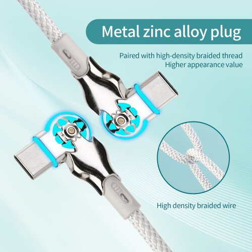 USB-C Fast Charging Cable 65W 100cm Rotatable Luminous 2