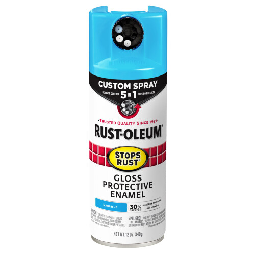Rust-Oleum Rust-Oleum 376907 Stops Rust Spray 5-in-1, 12 oz, Gloss Blu Maui