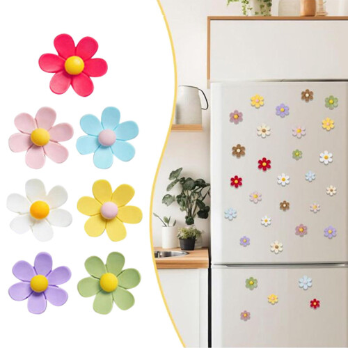 3D Flower Fridge Magnets Colorful Strong 6pcs 2