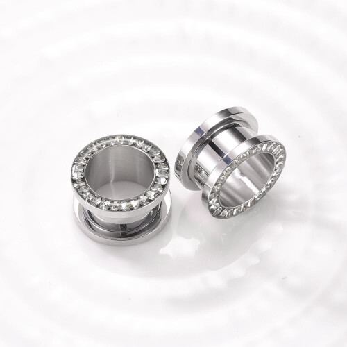 Rhinestone Crystal Ear Plug Tunnels 1 Pair 0g 00g 2