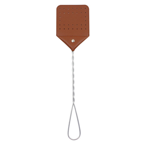 Leather Fly Swatter Black Heavy-Duty Long Handle 1