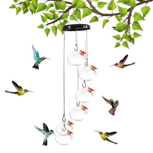 Hummingbird Feeder with Wind Chime Leak-Proof Ant-Bee Proof 1