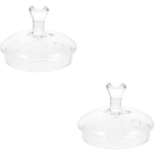 Transparent Teapot Lid Glass Cover 2 pcs