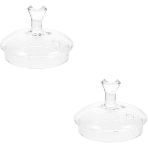 Transparent Teapot Lid Glass Cover 2 pcs