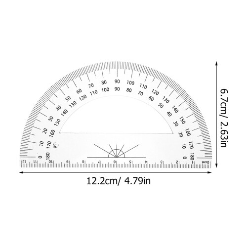 Plastic Protractor 180 Degrees 5pcs 1