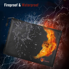 Fireproof Waterproof Money Bag 1832 Zippered Safe Pouch