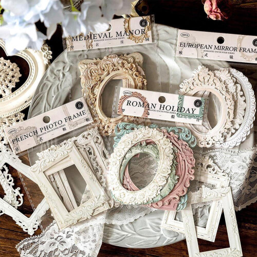 Lace Frame Scrapbook Paper Vintage Hollow Embossed 40 Sheets