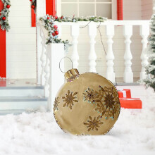 DAMAI Inflatable Christmas Ball Ornament Yellow Snowflake