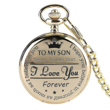 Engraved Pocket Watch for Son - Love Gift from Mom Dad,
