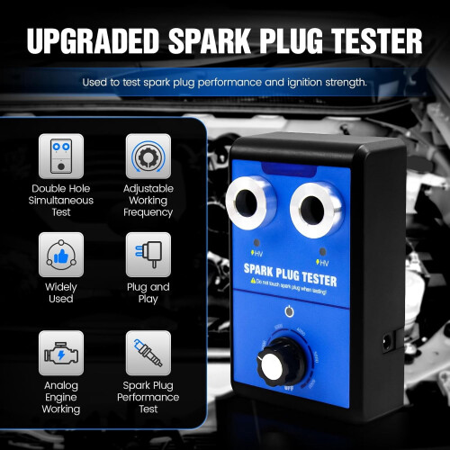 Spark Plug Tester Dual-Hole 12V 0–6000 RPM 1