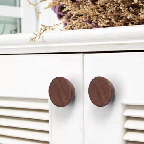 Dresser Knobs Round Wooden Handle Beech 38mm 4 pcs 2