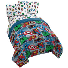 Juego de cama de 5 piezas Jay Franco Marvel Avengers - Incluye edredón reversible y juego de sábanas