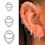Silver Chain Dangle Huggie Earrings 1.2mm x 8mm 1