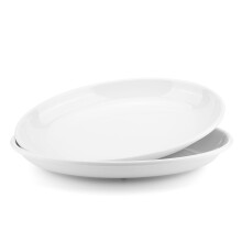 KOXIN-KARLU Melamine Large Serving Platter 16-inch Oval Serving Plates White Serving Tray for Entertaining Party 100% Melamine Serving Dish for Ap